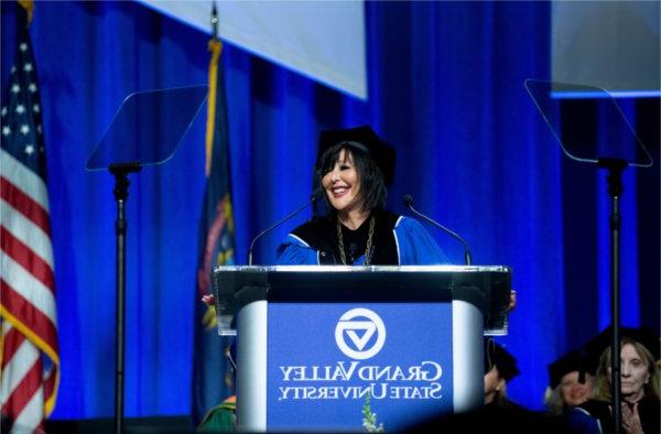 President Mantella addresses the crowd during Commencement.