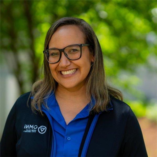 Shawntae Mintline, Director of Southeast Michigan for Grand Valley State University, is pictured on the Allendale Campus on July 5.